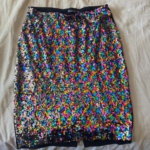 Sequin multicolored midi skirt